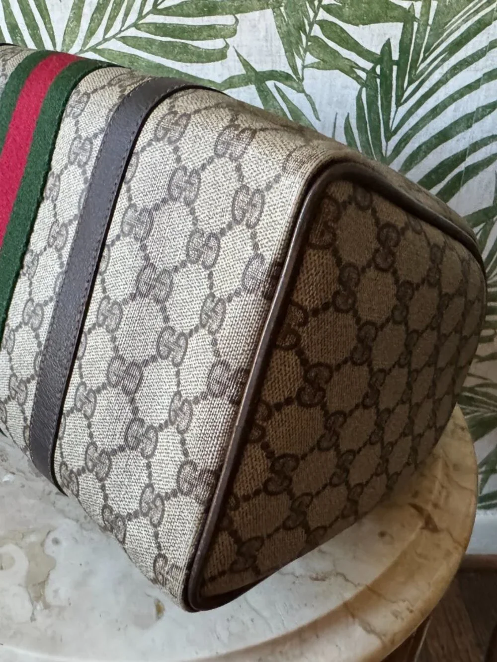 Vintage Gucci GG Monogram Web Stripe Boston Satchel - Picture 16 of 16